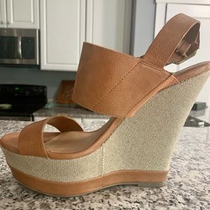 Steve Madden leather wedge sandals